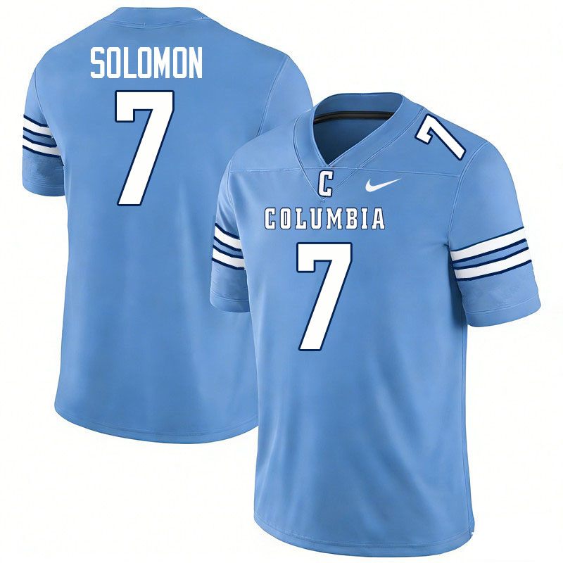Columbia Lions #7 Caleb Solomon College Football Jerseys,Uniforms Stitched-Columbia Blue